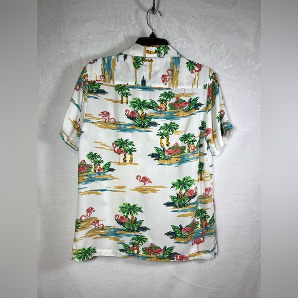 🔥3 for $15🔥Denim & Flower Flamingo and Palm Print Shirt Size Small Button Down - Picture 8 of 8